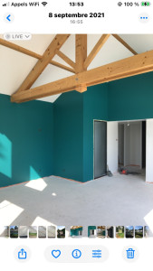 Photo de galerie - Mise en peinture plafond,murs,poutre