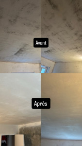 Photo de galerie - Ratissage d’un plafond en béton 