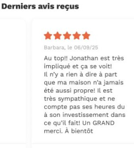 Photo de galerie - Voici Barbara qui a été satisfait de ma prestation au début de mois de septembre, il faut savoir aussi que cette prestation provient de wecasa sur application, puisque je suis en partenariat avec cette dernière.