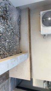 Photo de galerie - Pose de travertin dessus de muret.