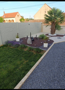 Photo de galerie - Clôture béton décoratif ou grillage rigides 