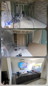 Photo de galerie - Extension d'une salle a mangé avec le garage.