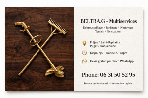 Photo de galerie - Votre homme à tout faire à Fréjus.
Un seul numéro pour tout faire : Meubles, Bricolage, Jardin, Débroussaillage, Nettoyage.
BELTRA.G - 06 31 50 52 95
