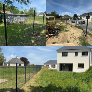 Photo de galerie - Pose de clôture en panneaux rigides