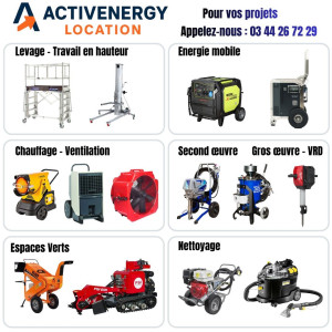 Photo de galerie - Une partie de notre offre d'équipements professionnels à la location.