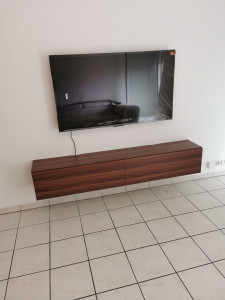 Photo de galerie - Montage et fixation du meuble + fixation et mise en place télé  