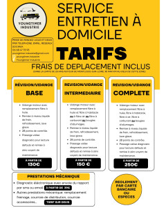 Photo de galerie - TARIFS