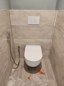 Photo de galerie - WC suspendu caisson placo kit douchette.