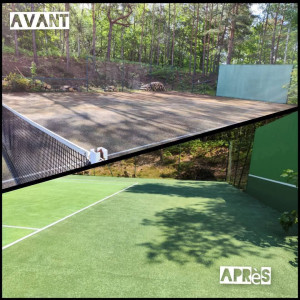 Photo de galerie - Nettoyage terrain de tennis 