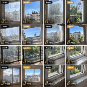 Photo de galerie - Vitres avant/après chez sphinx clean 