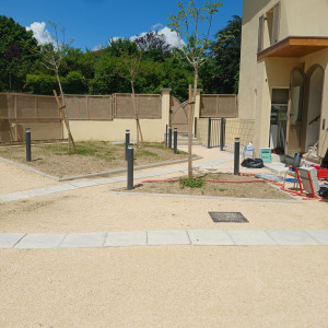 Photo de galerie - Pose de potelet lumineux. 