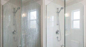 Photo de galerie - Détartrage et nettoyage complet de paroi de douche. Retrait des traces de calcaire pour retrouver une transparence parfaite !