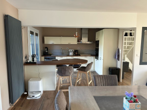 Photo de galerie - Cuisine repeint plus carrelage avec salon salle à manger entrée de couloir toilettes plus monter d’escalier 