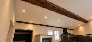 Photo de galerie - Pose d'un faux plafond et spot led dans la cuisine. 