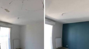 Photo de galerie - Remise  en état  des fissure  et mise en peinture 