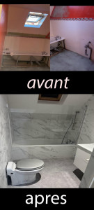 Photo de galerie - Pose de baignoire avec faïence murale et carrelage au sol