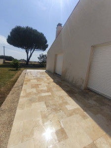 Photo de galerie - Réalisation terasse travertin 