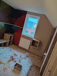 Photo de galerie - Pose papier peint panoramique plus peinture 
