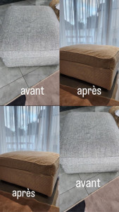 Photo de galerie - Réalisation d’une housse de canapé sur mesure, fidèle à l’original , fais dans les plus brefs délais 