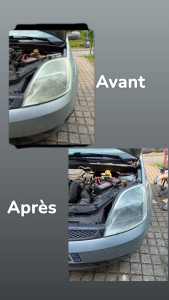 Photo de galerie - Lustrage phares avant 