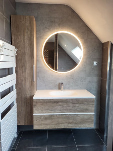Photo de galerie - Installation d’un meuble vasque et de ses accessoires