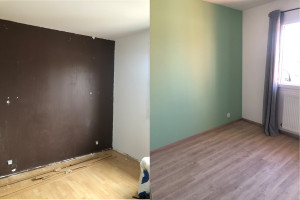 Photo de galerie - Mise en peinture et changement parquet flottant