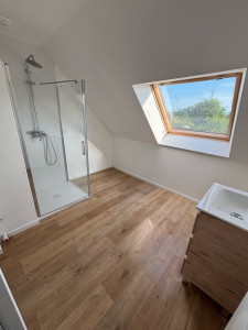 Photo de galerie - Pose de douche + sol + meuble vasque 