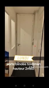 Photo de galerie - Pose de porte blindée tordjman de 2m60 