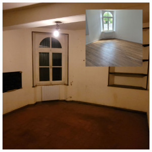 Photo de galerie - Isolation des murs, placo bandes peinture,
 revêtement des sols en pvc.