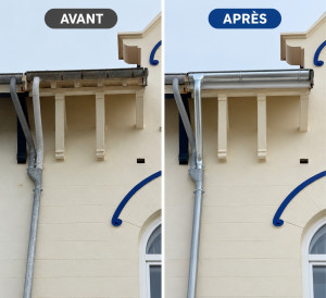 Photo de galerie - Remplacement gouttière zinc 
