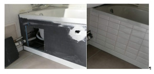 Photo de galerie - Création trappe de baignoire et pose carrelage