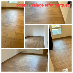 Photo de galerie - Posse carrelage effet parquet