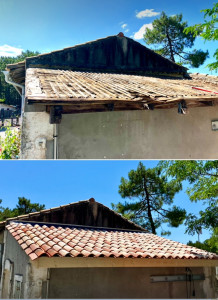 Photo de galerie - Rénovation d’un four à pain au grand Crohot (charpente / couverture)