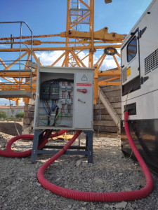 Photo de galerie - Mise en place d'un groupe électrogène pour alimenter 2 grue 