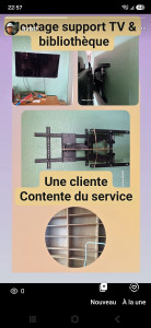 Photo de galerie - Montage support TV plus bibliothèque