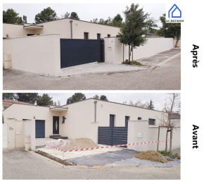 Photo de galerie - Création murs et pose de portail 