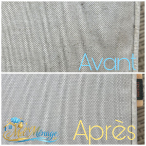 Photo de galerie - Nettoyage de coussin de canapé extérieur après avoir passer l'hiver non protégé. 