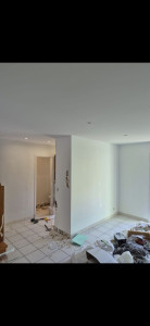 Photo de galerie - Chantier création d'une verrière et travaux de peinture et pose de parquet 