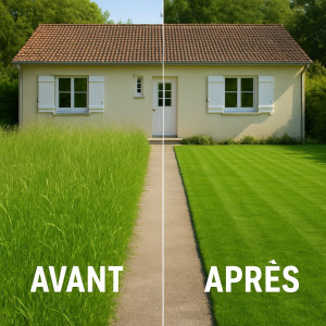 Photo de galerie - Pelouse avant après 