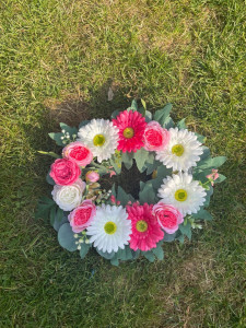 Photo de galerie - Création couronne fleurs
