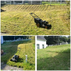 Photo de galerie - Chantier du jours sur un terrain pas facile ! herbe haute et trempé avec une très grosse pente 