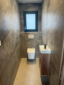 Photo de galerie - Pose + raccordement wc suspendu et meuble lave main 