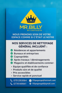 Photo de galerie - Bonjour cher client. Nous sommes une entreprise de nettoyage hautement professionnelle et serions ravis de collaborer avec vous. Cordialement, Billy Nettoyage.