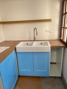 Photo de galerie - Pose d’évier et montage du meuble sous évier 