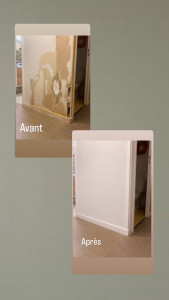 Photo de galerie - Petit a voulu refaire la décoration chez ses maîtres ! ? Pas de panique j’a tout repris. placo, fibre, enduit, peinture 