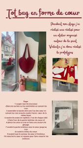 Photo de galerie - Réalisation d’un tote bag en forme de cœur 