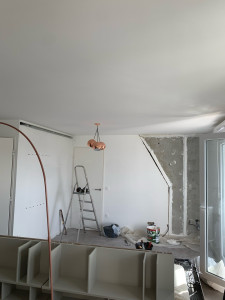 Photo de galerie - Peinture , faux plafond pour spot 