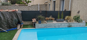 Photo de galerie - Projet avant réalisation de clôture bois, jardinière et abri de jardin. 