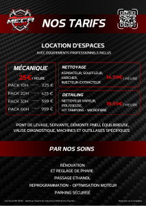 Photo de galerie - Flyer tarifs 