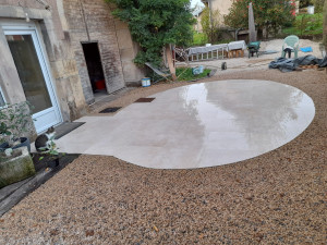 Photo de galerie - Pose de gré cérame 2cm d'épaisseur 